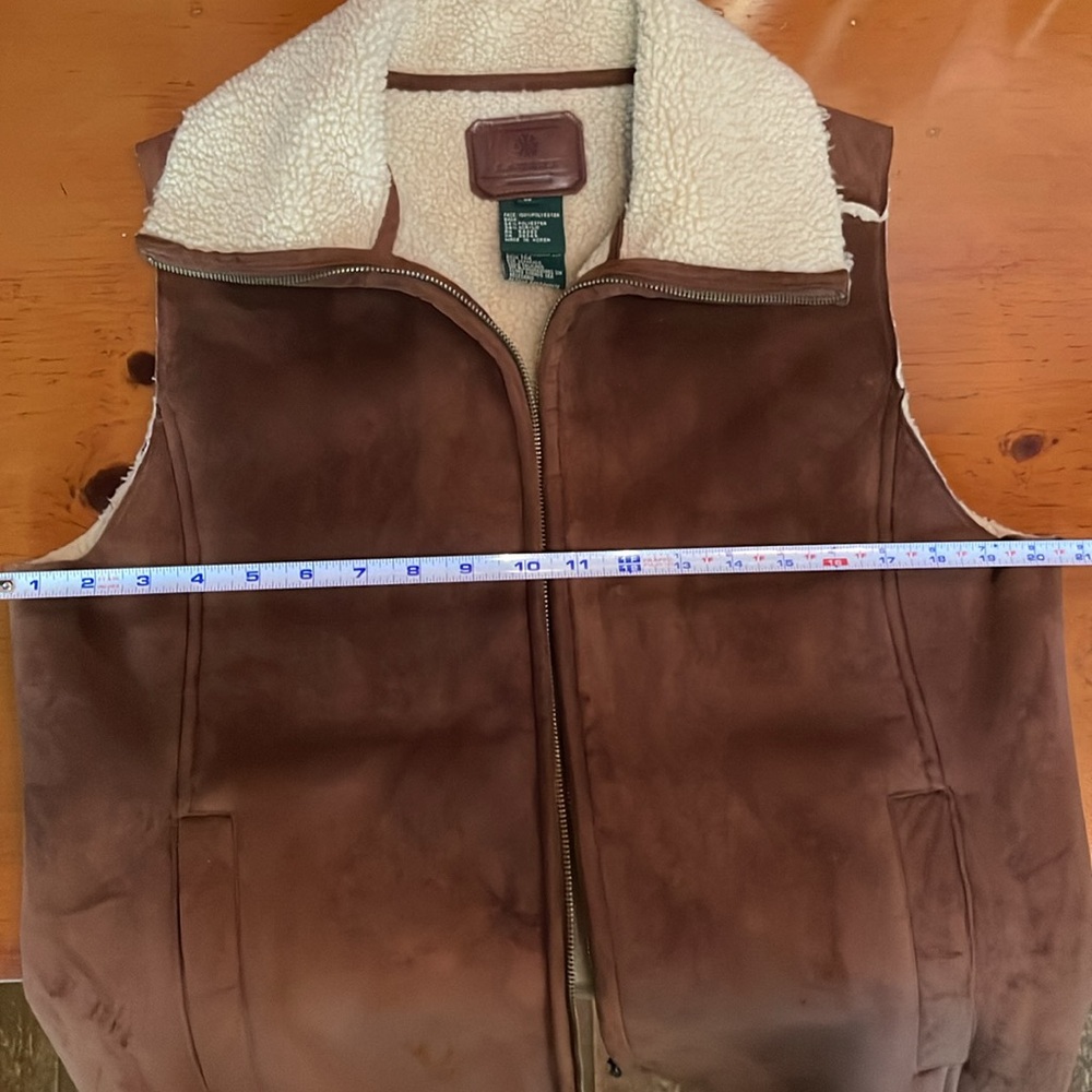 LAUREN RALPH LAUREN VEGAN SHERPA ZIP VEST M - Picture 14 of 15